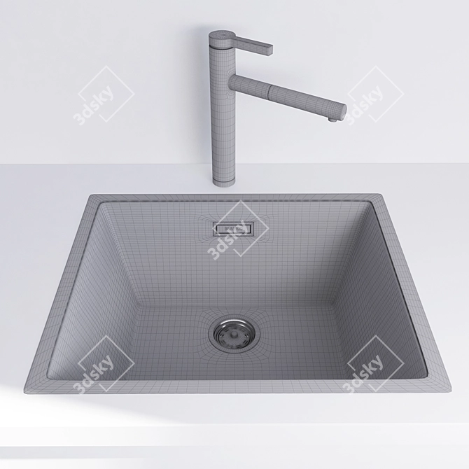 Stainless Steel Blanco Sink 3D model image 2