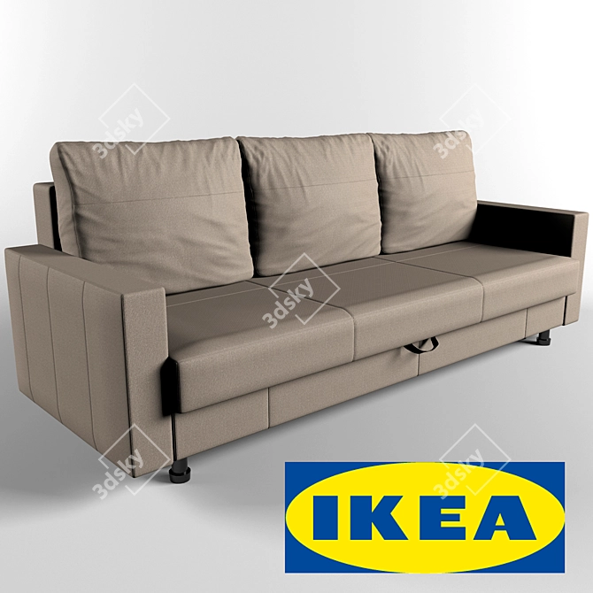 Versatile FRIHETEN Sofa Bed in Beige 3D model image 1