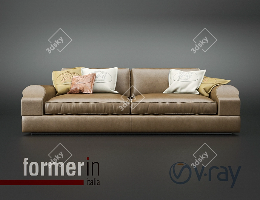 Elegant Italian Sofa: FORMERIN DANDY 236 3D model image 2