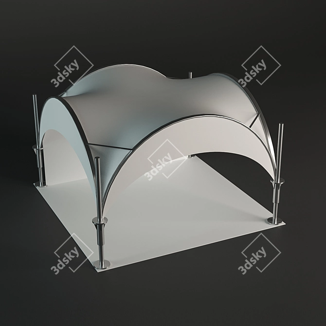 Versatile 5x5m Tent with Adjustable Height 3D model image 2