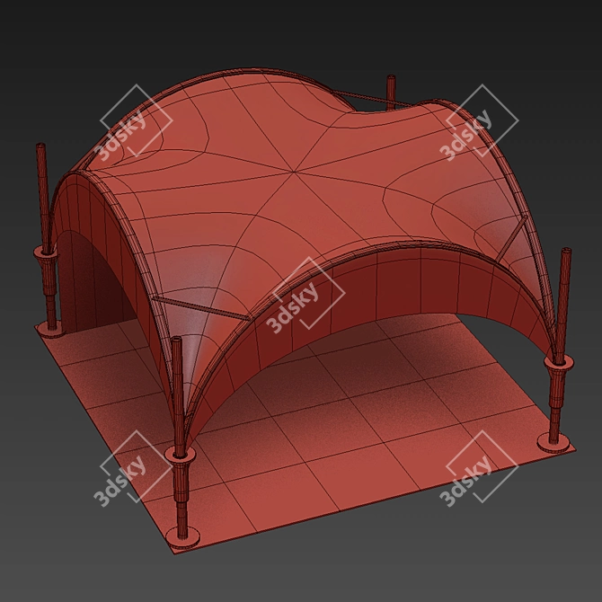 Versatile 5x5m Tent with Adjustable Height 3D model image 3