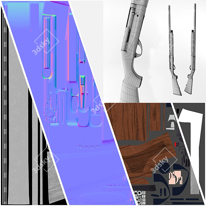 Elegant Benelli Raffaello Shotgun 3D model image 3