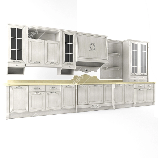 Elegant Merx Siena Kitchen 3D model image 1
