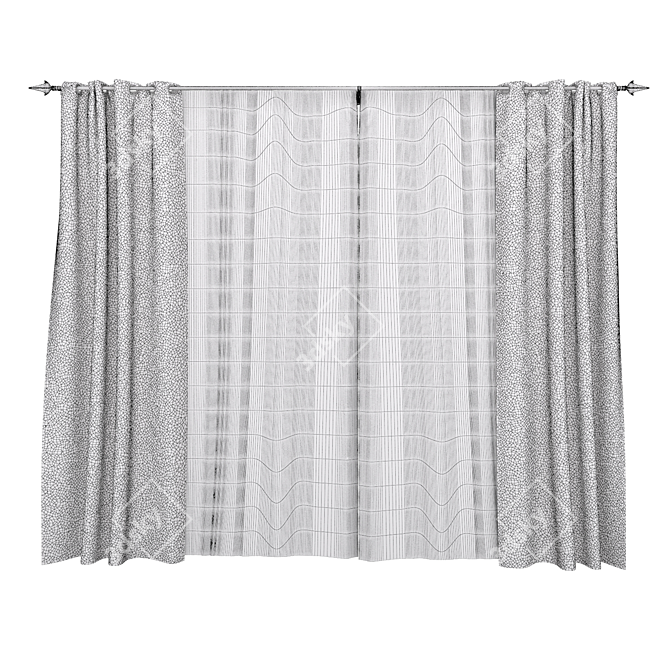 Sanela IKEA Curtains - Elegant and Versatile 3D model image 3