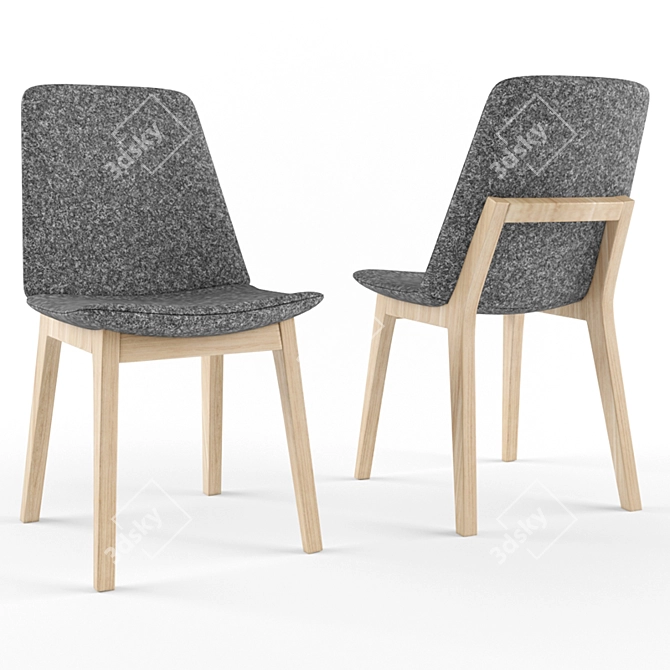 Modern Elegance: Eiffel Wood Chair 3D model image 2