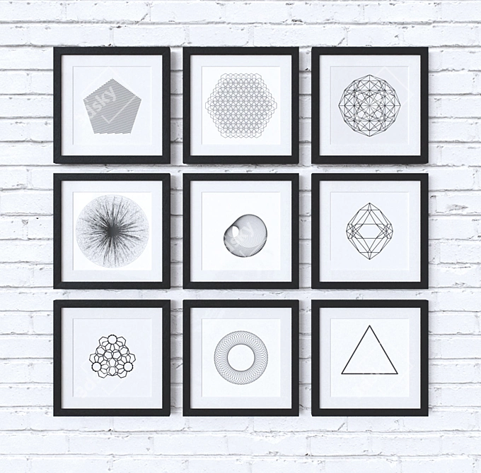 Geometric Art Prints: Abstract Collection 3D model image 1