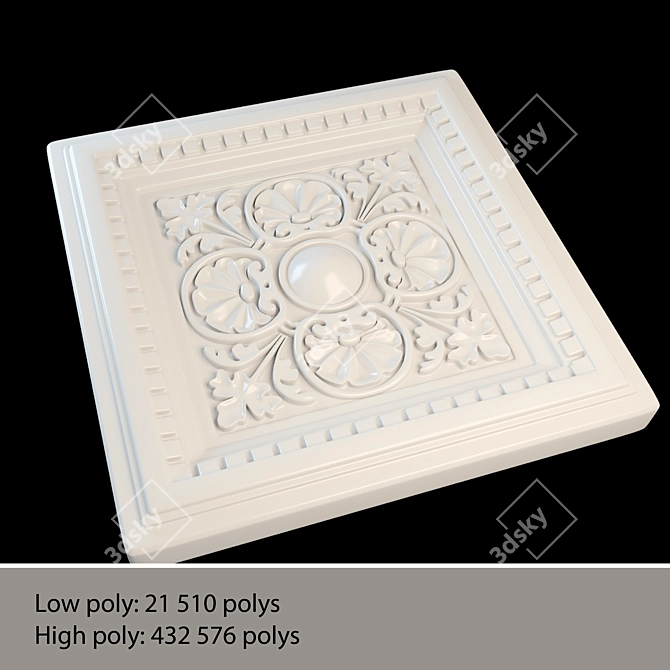 Russian Oven Tile, 210x210mm 3D model image 1