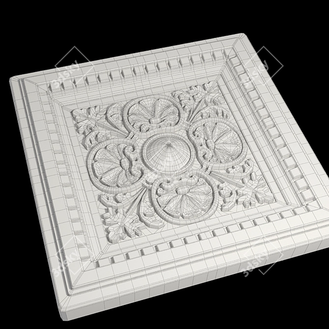 Russian Oven Tile, 210x210mm 3D model image 3