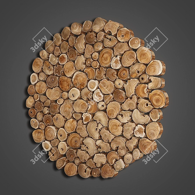 Teak Panel 02: Durable, Versatile, Stylish 3D model image 2