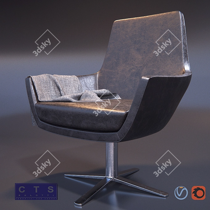 Stylish and Versatile: CTS Salotti Elle Chairs 3D model image 2