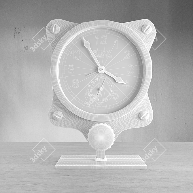 Vintage WWII 8-Day Clock 3D model image 3