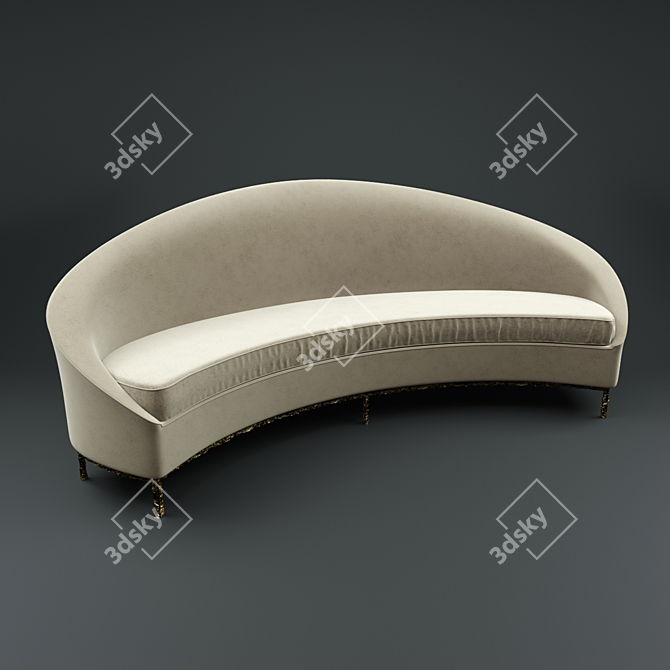 Elegant Vamp Sofa: Luxury at Its Finest 3D model image 1