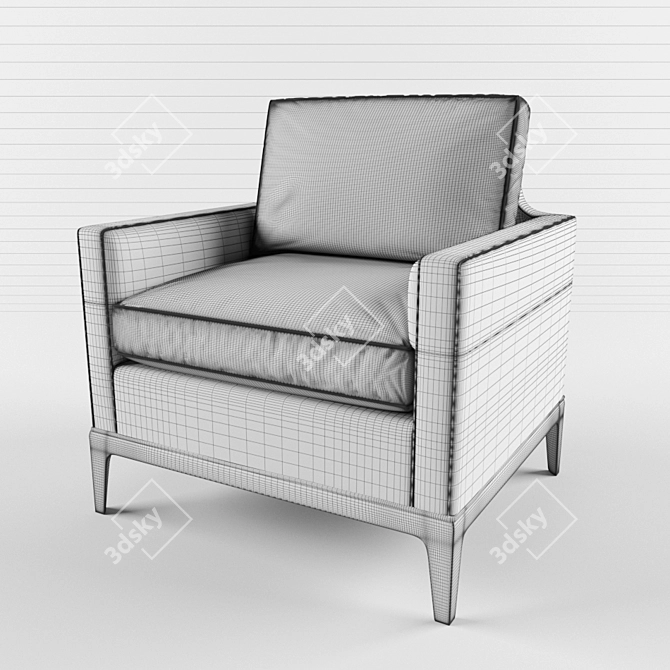 Luxury Handcrafted Lewis Chair 3D model image 2