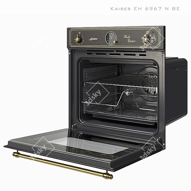 Stylish Built-in Oven 3D model image 3