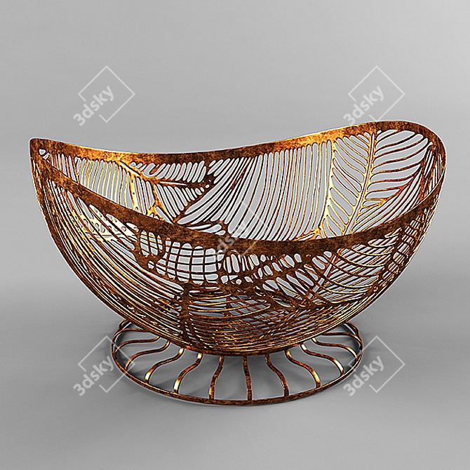 Metallic Pet Bowl 3D model image 1