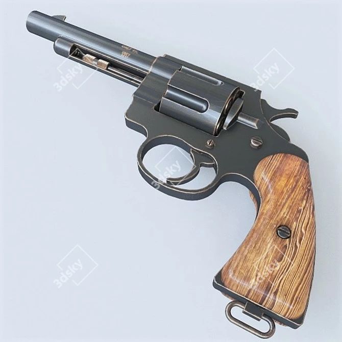 Classic Combat Revolver: M1917 3D model image 2