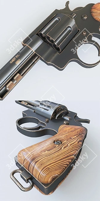 Classic Combat Revolver: M1917 3D model image 3