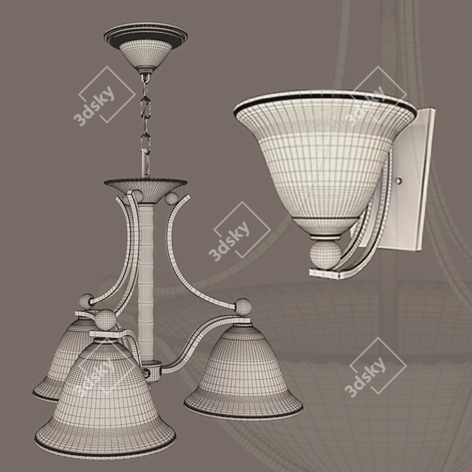 BOLLA 4650BN Brushed Nickel Wall Sconce - Elegant Lighting Fixture
BOLLA 4653BN Brushed 3D model image 2