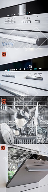 Siemens SpeedMatic SC76M522RU: Versatile, Flexible, and Leak-Proof Dishwasher 3D model image 2