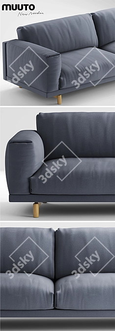 Modern Scandinavian 3 Seater Sofa 3D model image 2