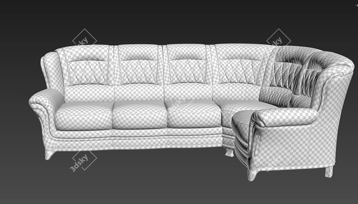Elegant Diana Sofa by Tries 3D model image 3