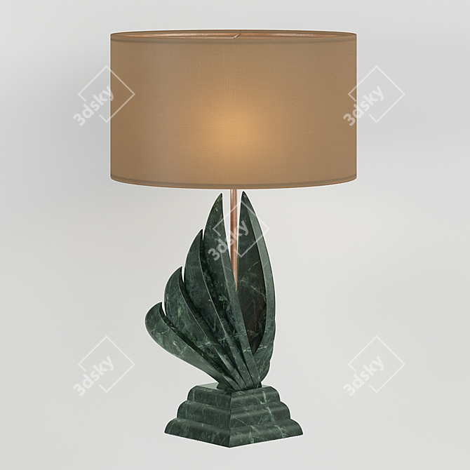 Elegant Winged Marble Table Lamp 3D model image 2