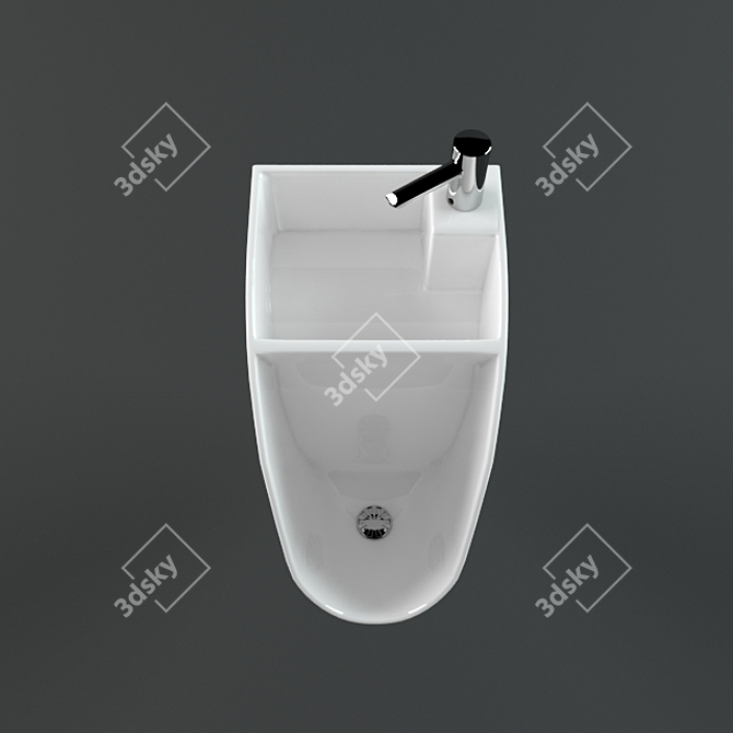 DualFlush Duo: Water-Saving Sink & Urinal 3D model image 2