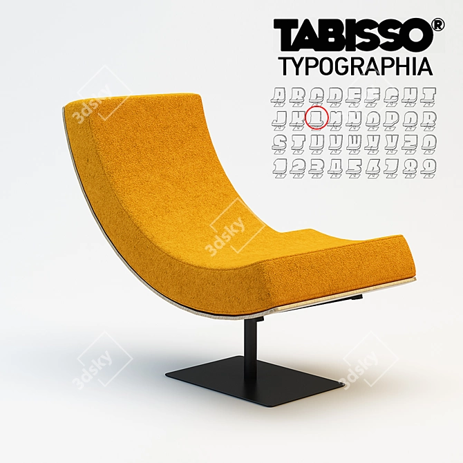 Title: Tabisso Typography Chair 3D model image 1