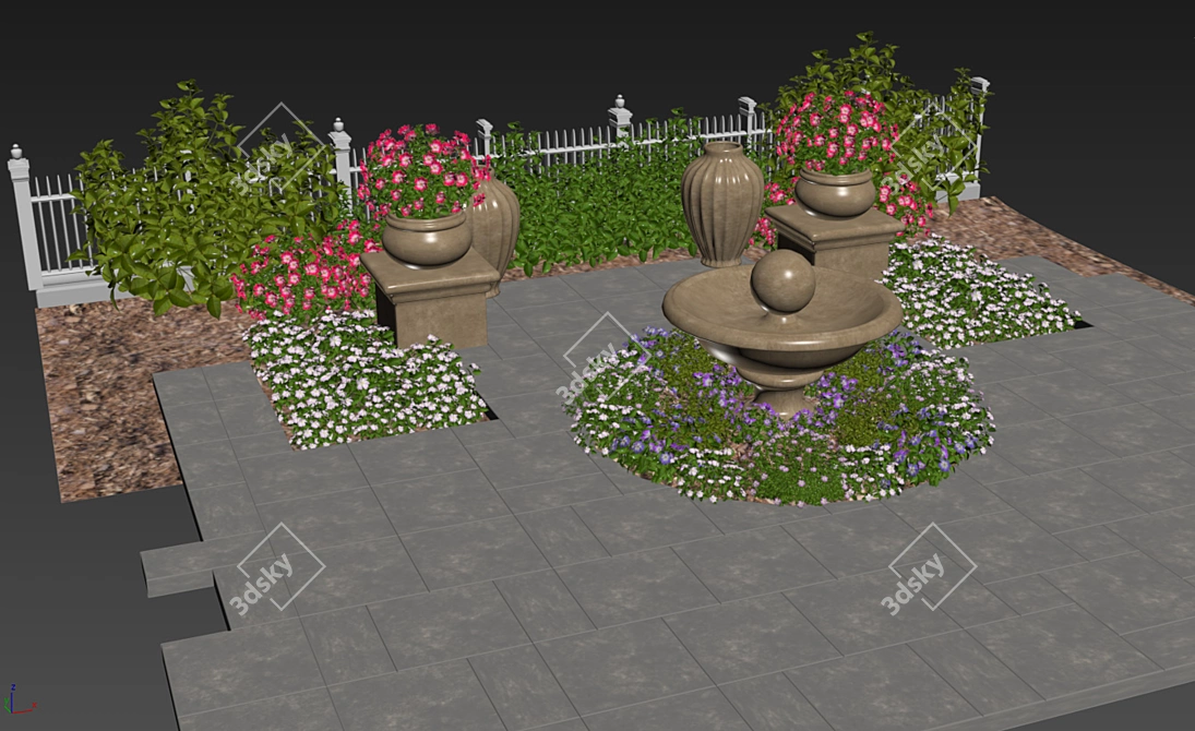 Floral Oasis 3D Model 3D model image 3