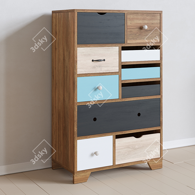 Vibrant Pop-Art Chest 3D model image 1
