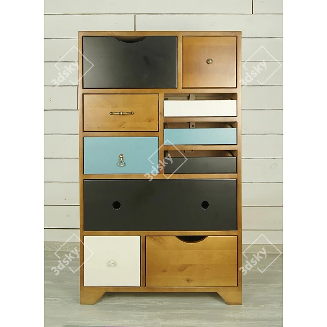 Vibrant Pop-Art Chest 3D model image 2