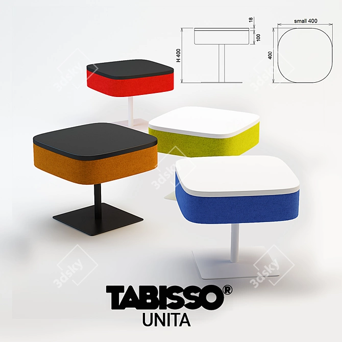 Tabisso Unita Low-Table: Sleek Design Solution 3D model image 1