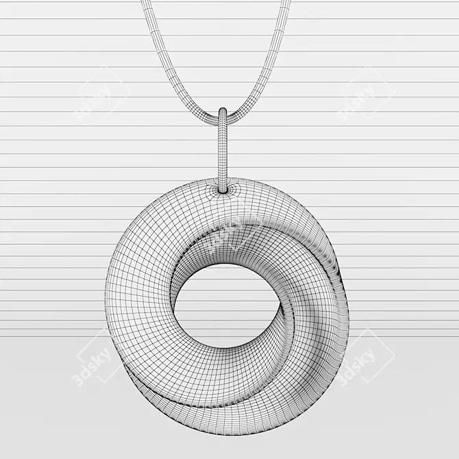 Title: Infinite Loop Necklace 3D model image 2