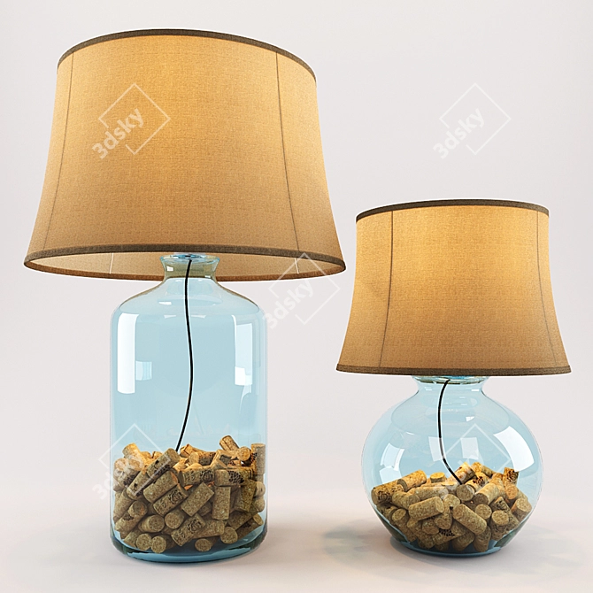 Modern Metallic Table Lamp 3D model image 1