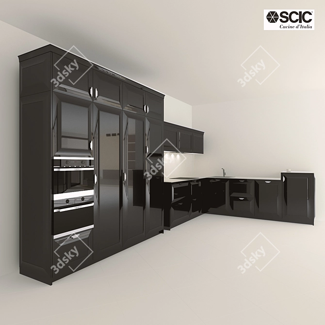 Timeless Elegance: SCIC Diamond Kitchen 3D model image 1