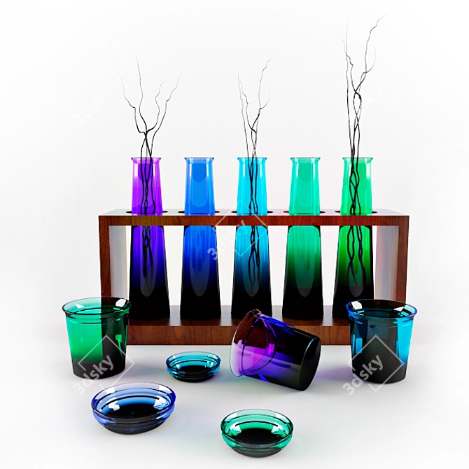 Elegant Ceramic Vases 3D model image 1