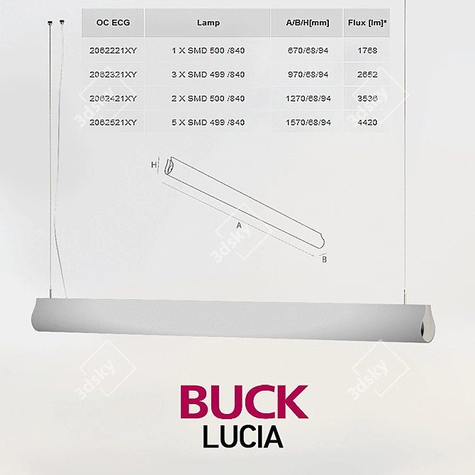 Buck Lucia Pendant Light 3D model image 1