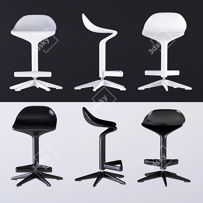 Sleek and Stylish Kartell Spoon Stool 3D model image 1