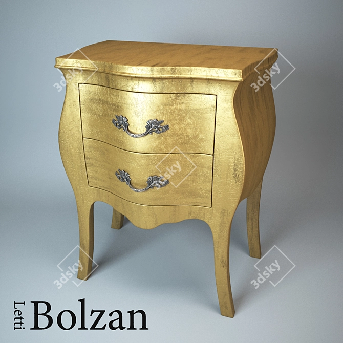 Bolzan Letti Venice 2-Drawer Bedside 3D model image 1