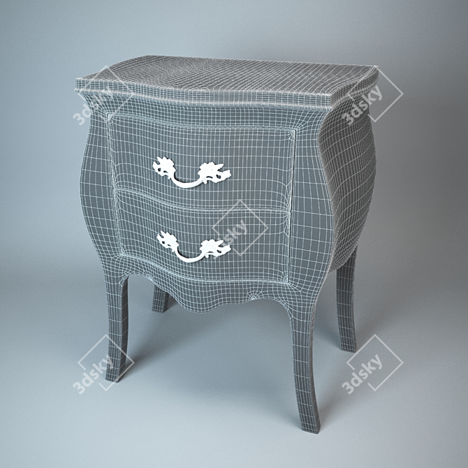 Bolzan Letti Venice 2-Drawer Bedside 3D model image 2