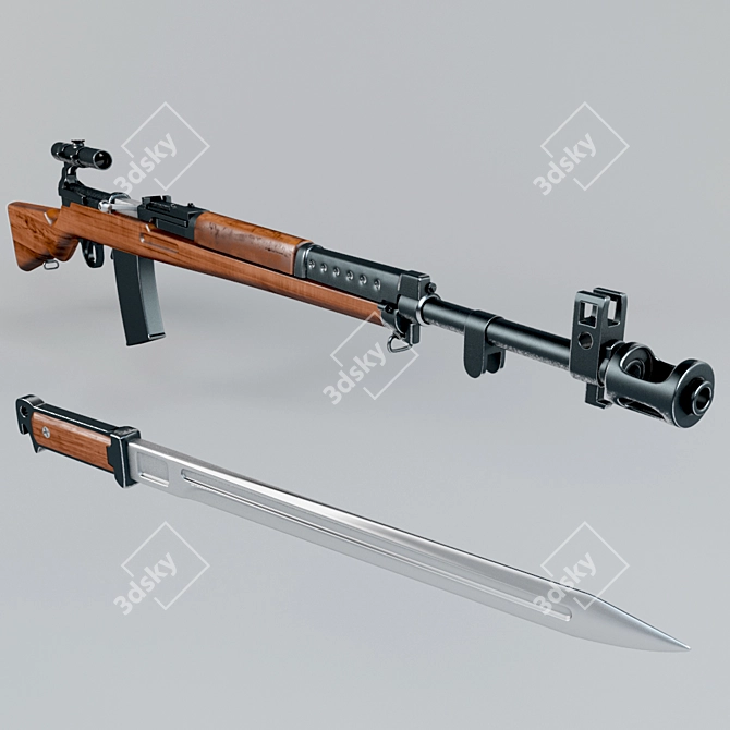 Title: Simonov Automatic Rifle 3D model image 1