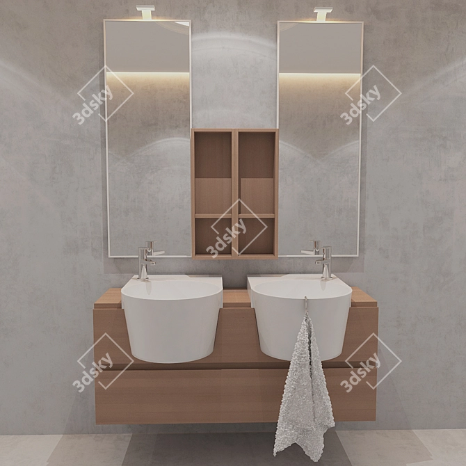 Italian Bathroom Furniture Set: Novello Canestro C12 3D model image 2