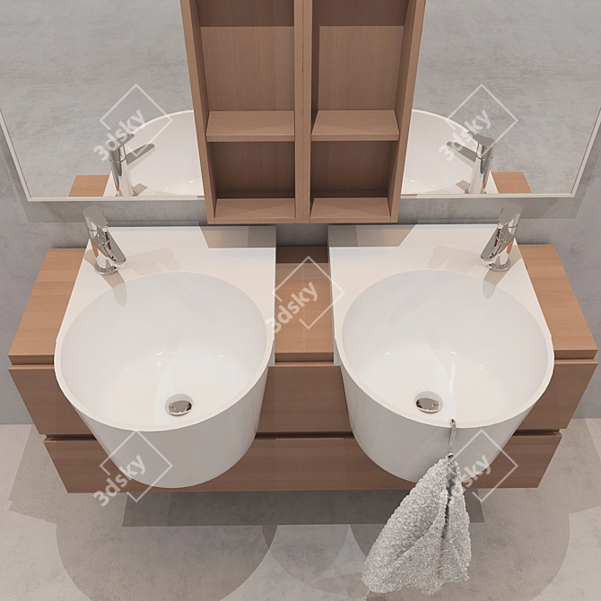 Italian Bathroom Furniture Set: Novello Canestro C12 3D model image 3