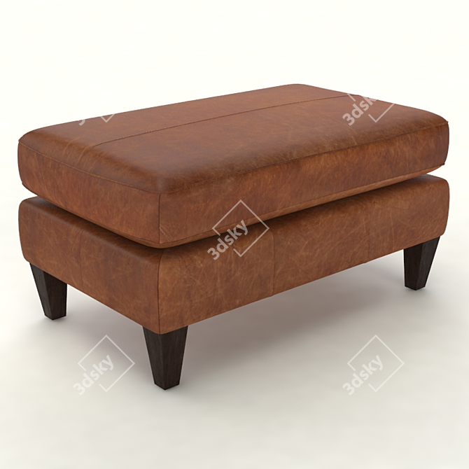 Lustrous Cappuccino Footstool: Elegant and Luxurious 3D model image 1