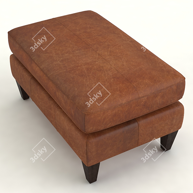 Lustrous Cappuccino Footstool: Elegant and Luxurious 3D model image 2