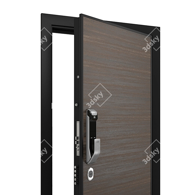  Secure Entry: Electric Lock Front Door 3D model image 2