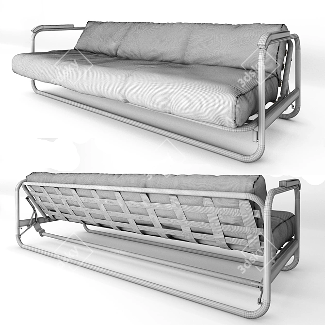 Vintage Alvar Aalto 63 Sofa: Classic Modernism 3D model image 3