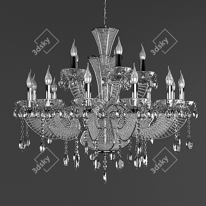 Sparkling Crystal Chandelier - Chiaro Laura Collection 3D model image 1