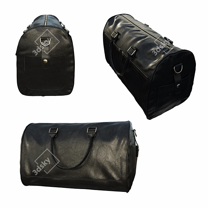 Luxe Travel Bag: Lanfort Black 3D model image 3