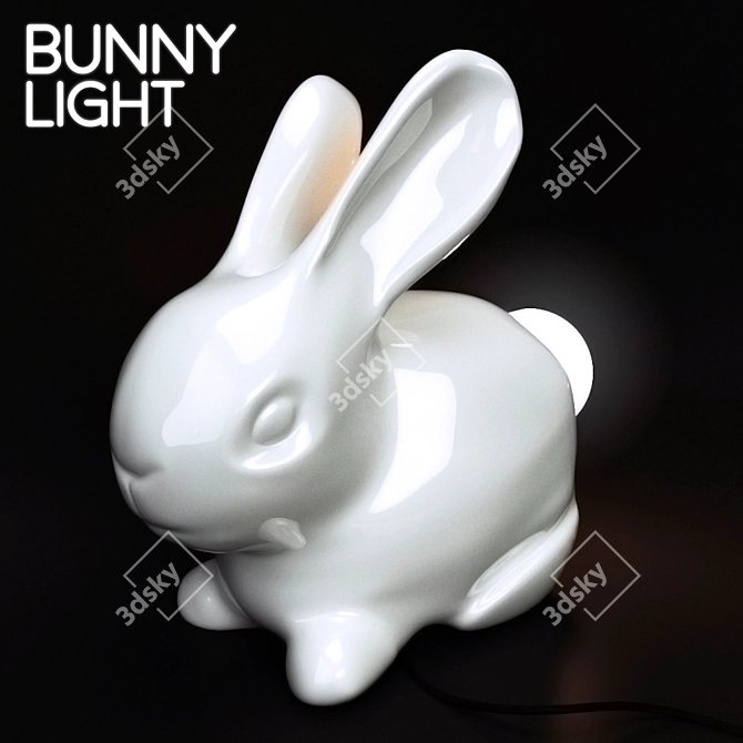 Fluffy Glow Bunny Lamp 3D model image 1